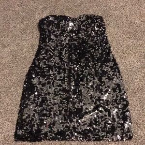 Sequin strapless dress